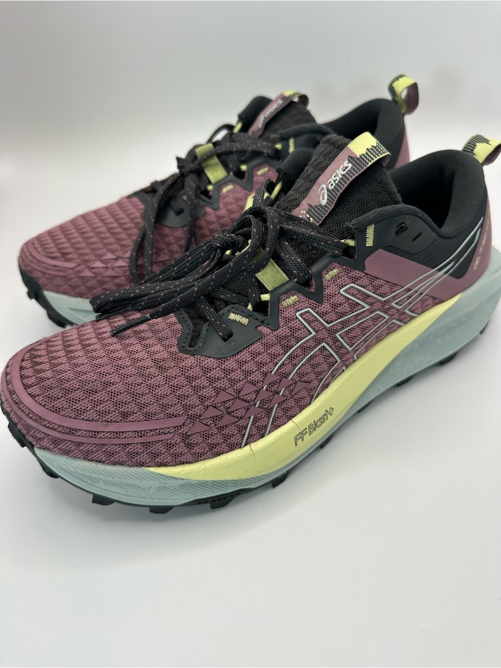 ASICS Women's Maroon Trail Running Shoes with Lime Accents